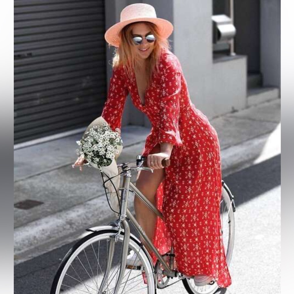 The Fifth Label‎ Maxi Red Printed Wrap Dress Size S